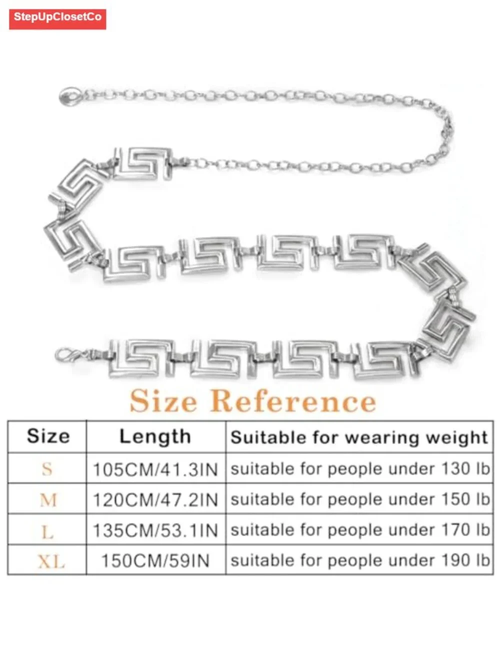 Women's Waist Chain Metal Belly Belt Adjustable Dress Belt